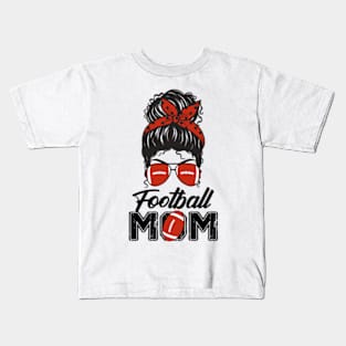 Football Mom Life Game Day Messy Kids T-Shirt